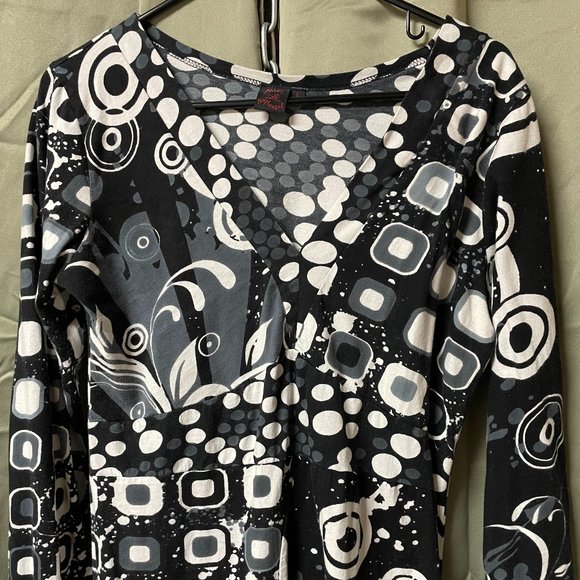 Aller Simplement, Bohemian Shirt Dress, comfortable cotton abstract patterns - Picture 1 of 4